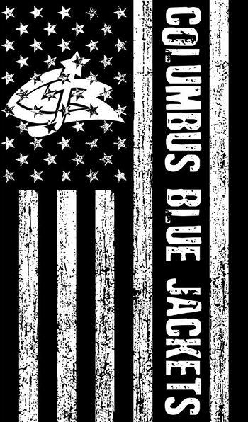 Columbus Blue Jackets Black And White American Flag logo vinyl decal